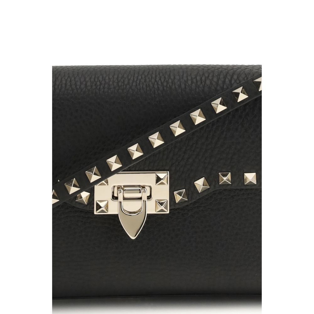 Bolso bandolera Rockstud pequeño en piel de becerro granulada