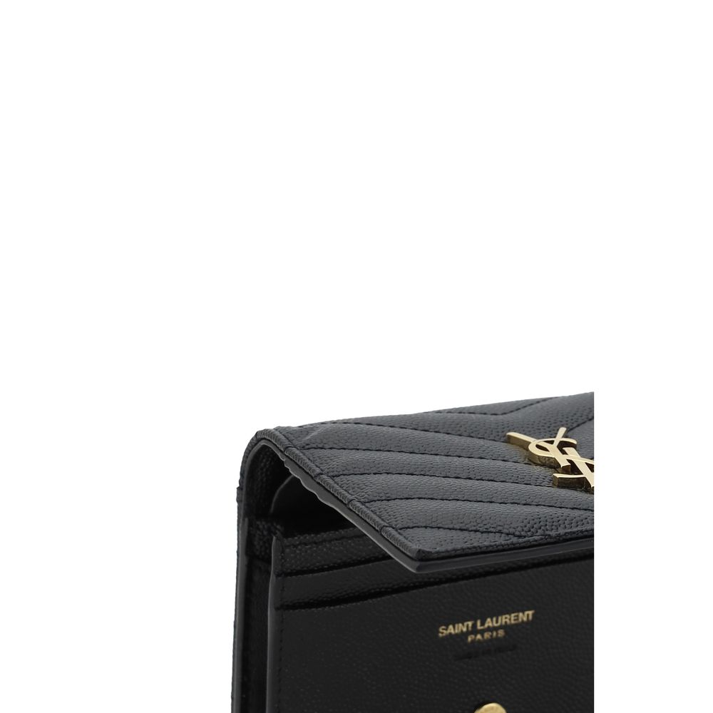 Cassandre Matelassé Flap Card Case in Grain de Poudre Leather