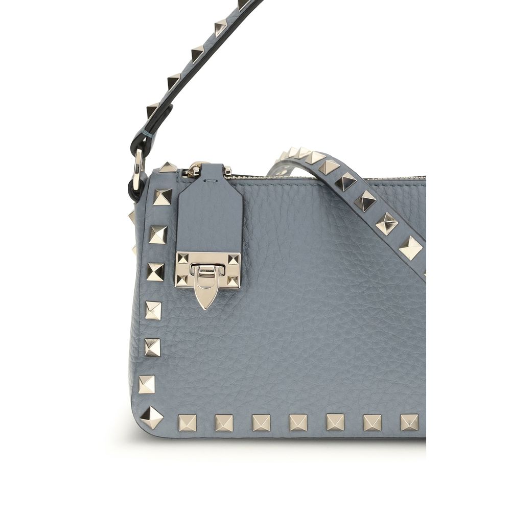 Bolso bandolera Rockstud pequeño en piel de becerro granulada
