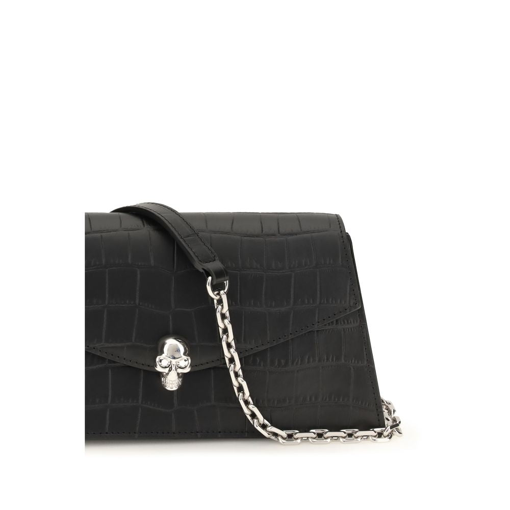 Skull Mini Bag in Croc-Embossed Calfskin