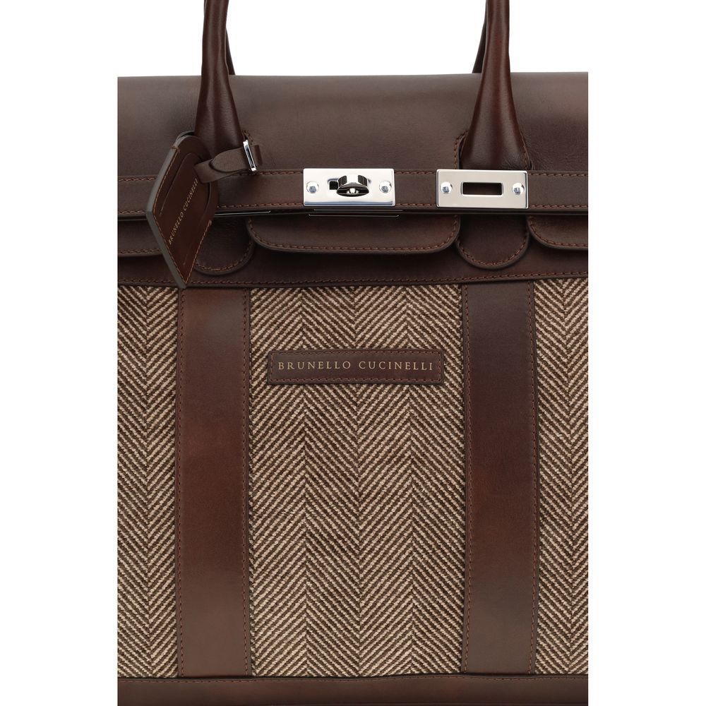 Bolso Country en tejido técnico y piel de becerro