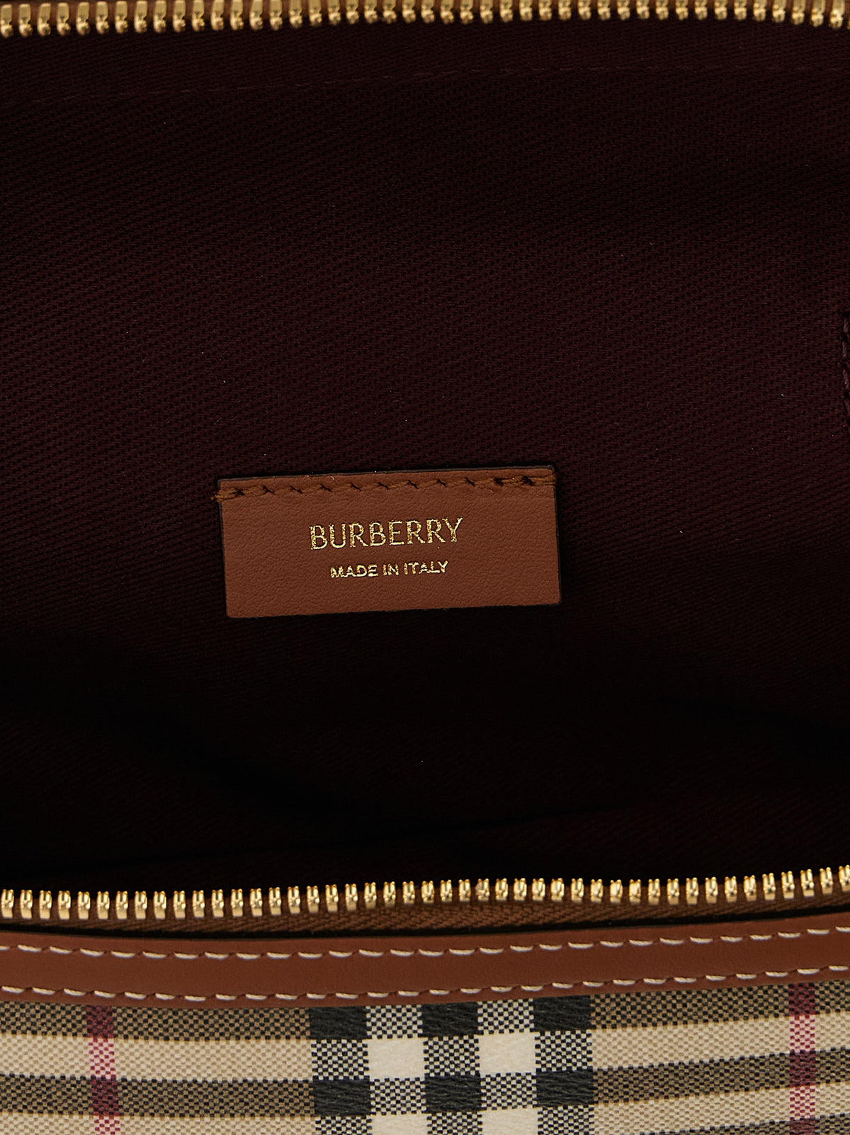 Check Mini Vanity Bag in Cotton Blend and Calfskin