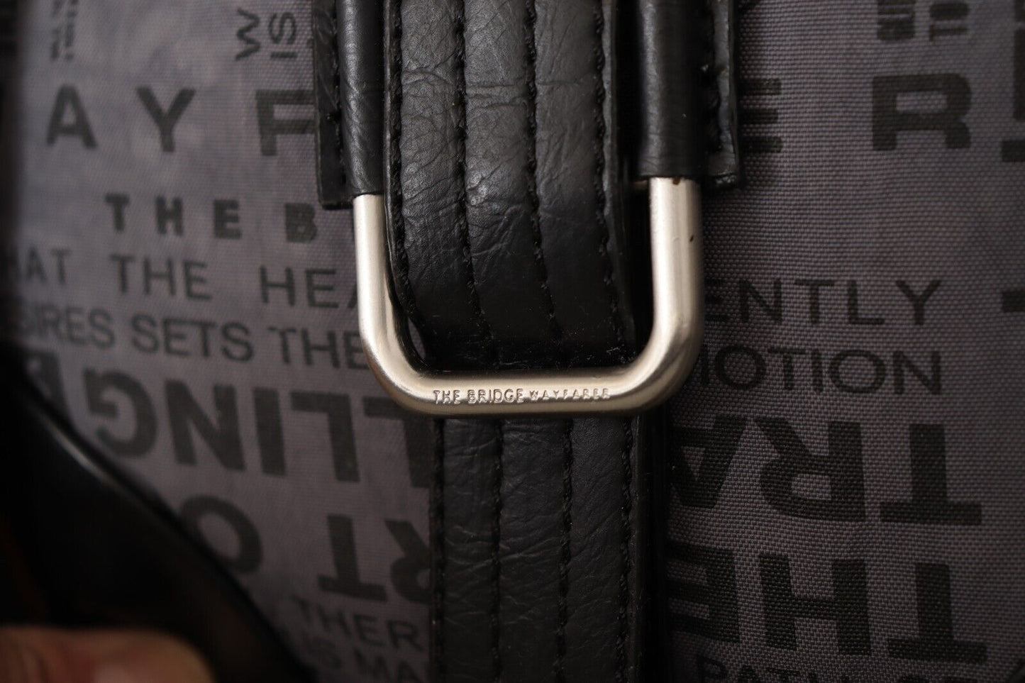 Fabric Crossbody Bag in Black and Gray