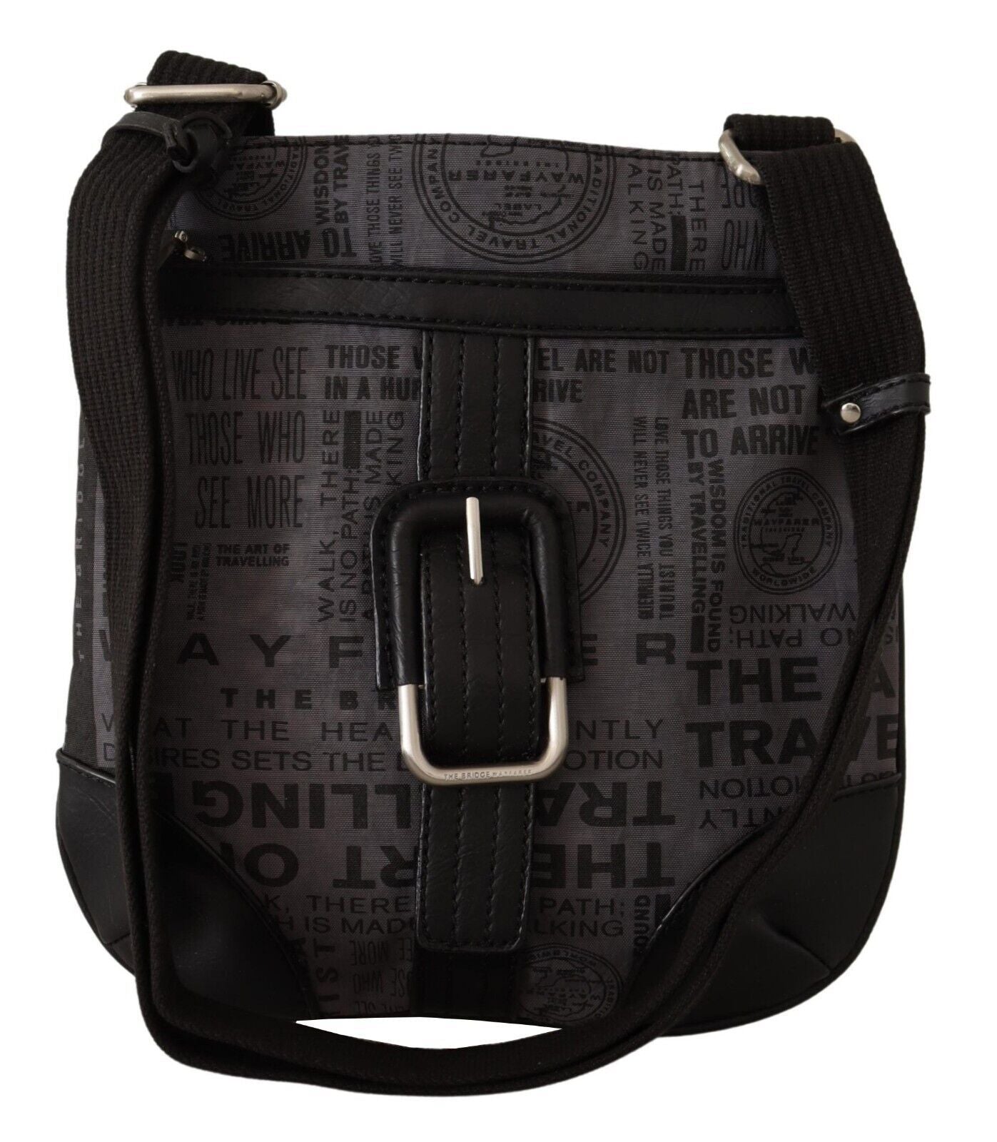 Fabric Crossbody Bag in Black and Gray