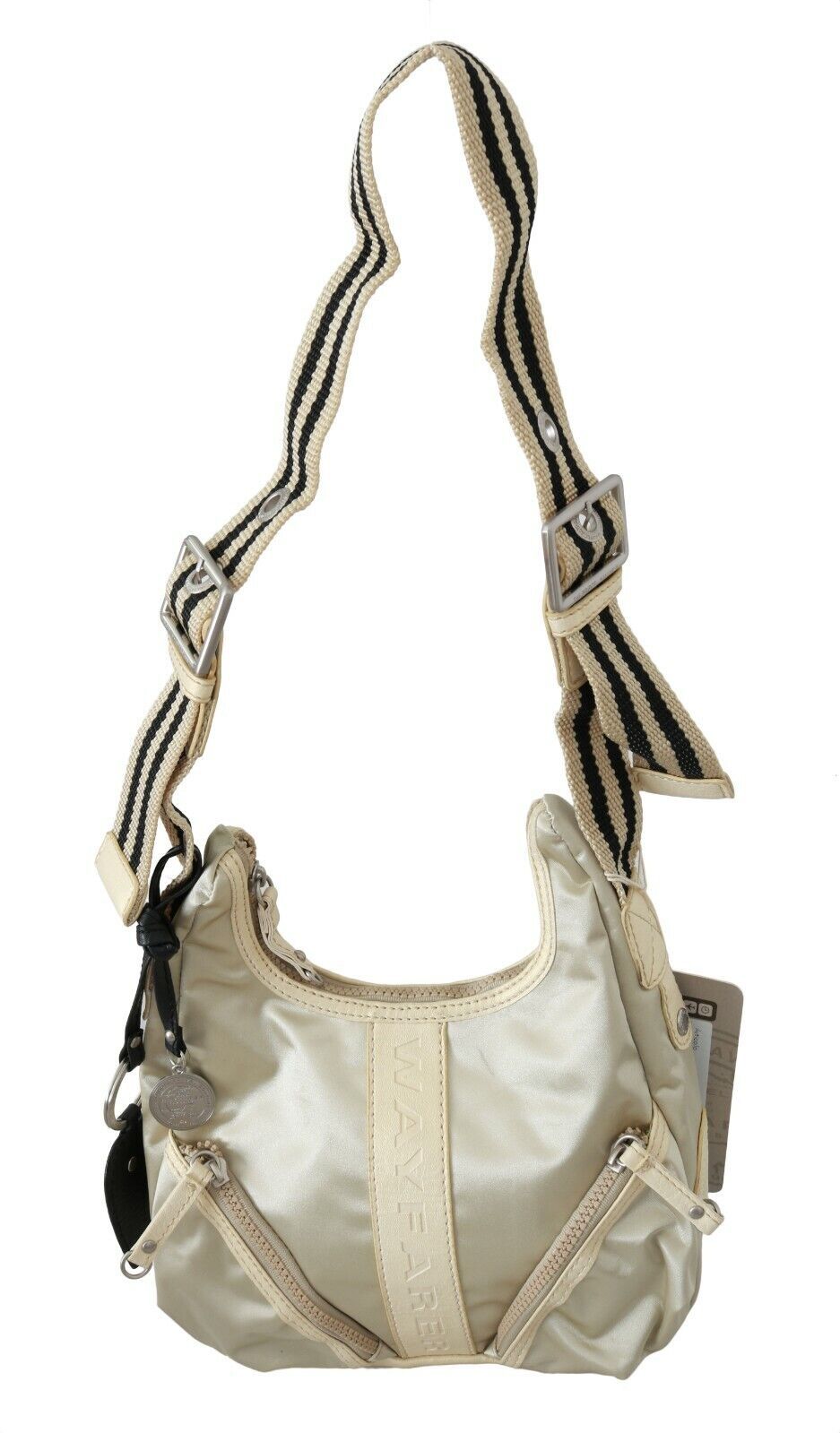 Fabric Shoulder Bag in Beige