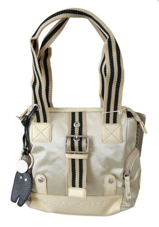 Fabric Shoulder Bag in Beige