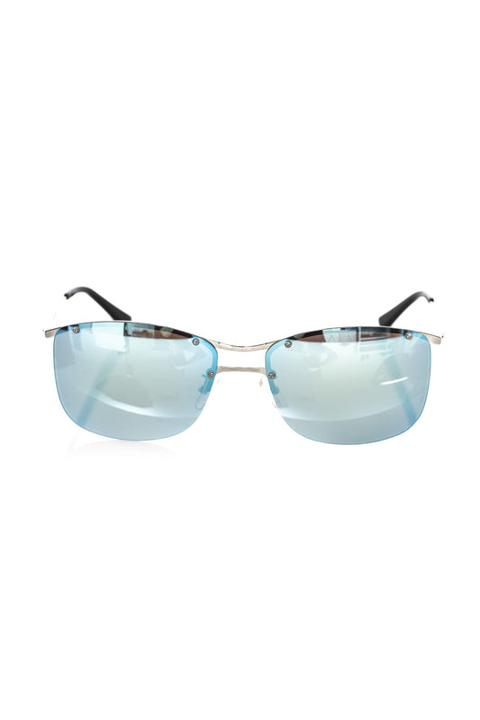 Lunettes de soleil argentées métallisées pour homme