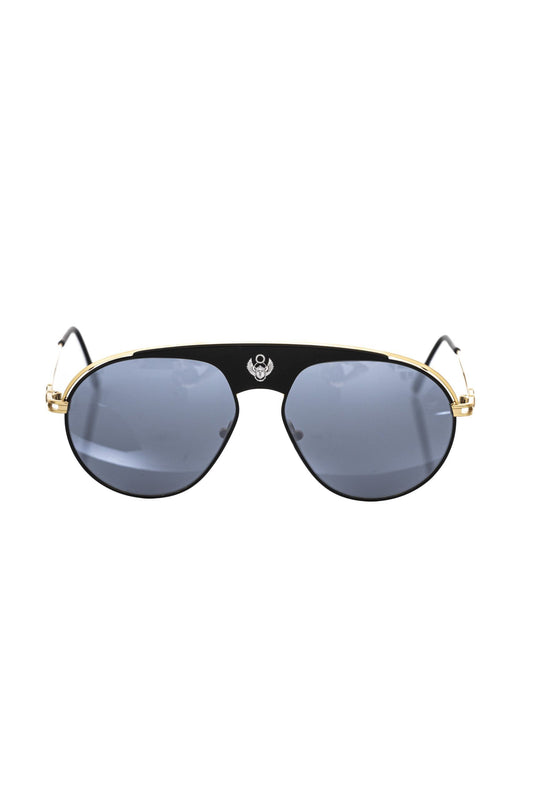 Lunettes de soleil noires métallisées pour homme
