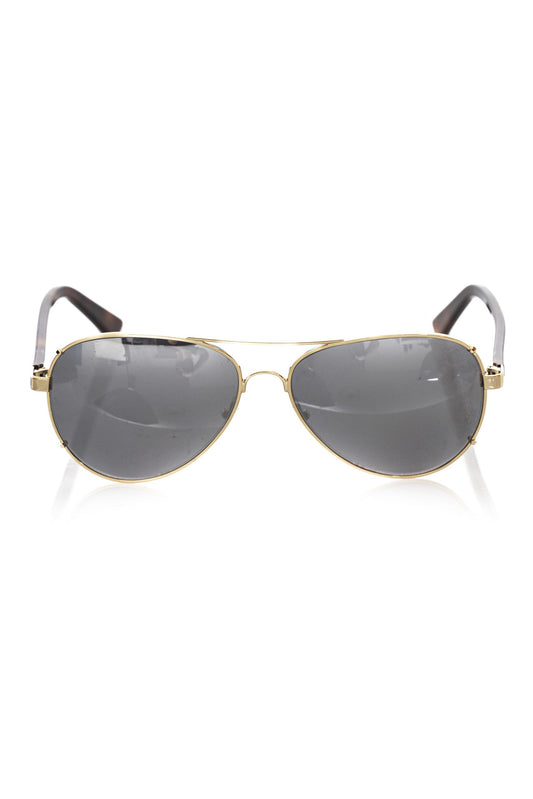 Lunettes de soleil pour homme en fibre métallique dorée
