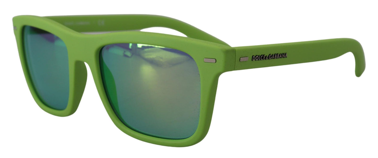Lunettes de soleil à monture intégrale chic vert acide