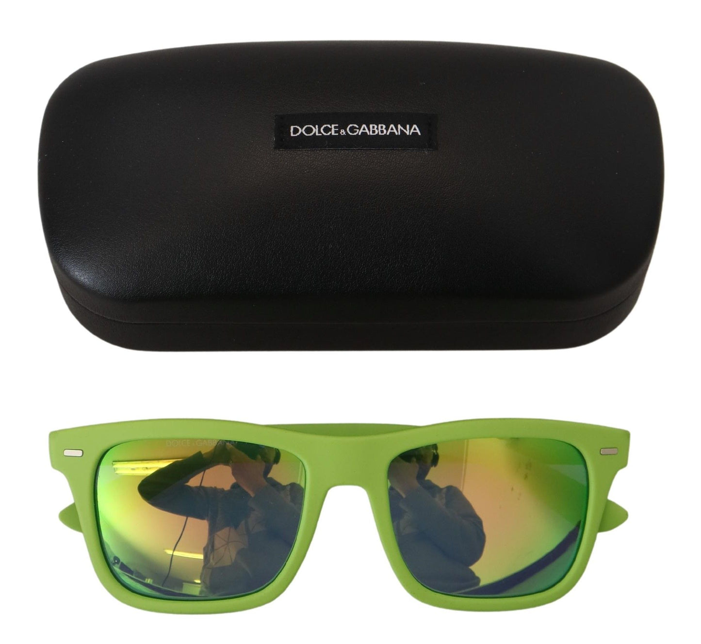 Lunettes de soleil à monture intégrale chic vert acide