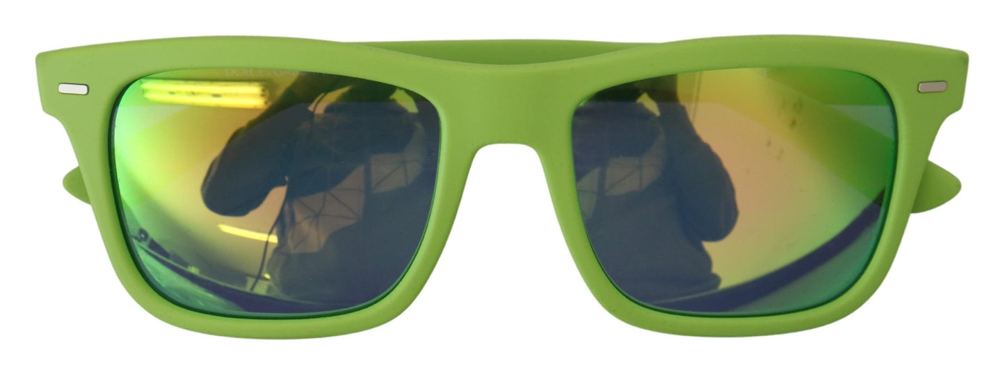 Lunettes de soleil à monture intégrale chic vert acide