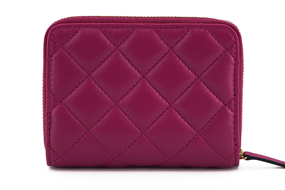 Medusa Quilted Zip Wallet
