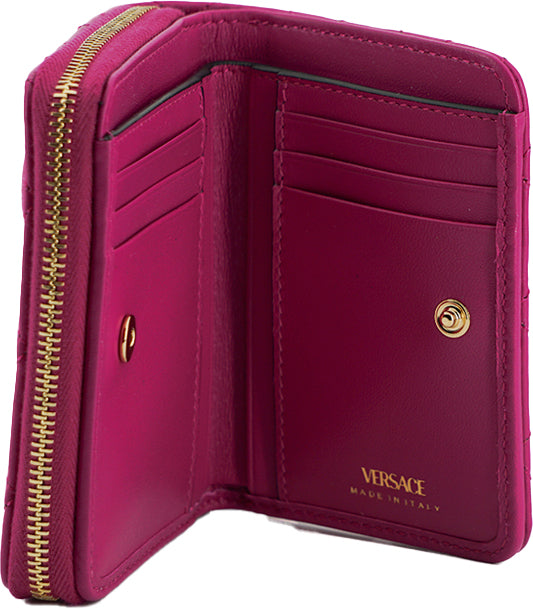 Medusa Quilted Zip Wallet