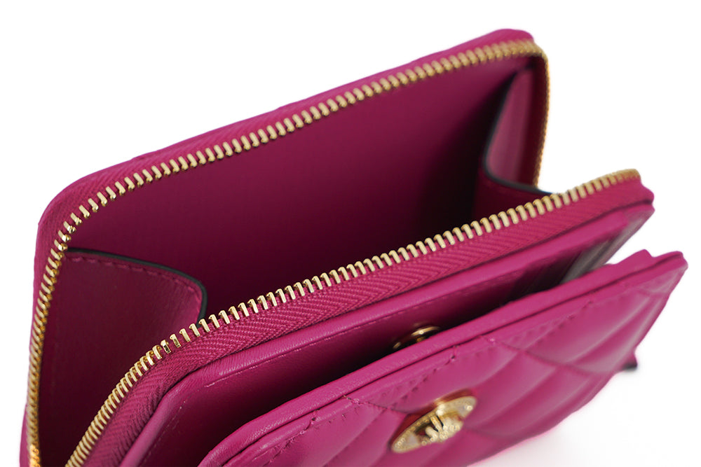 Medusa Quilted Zip Wallet