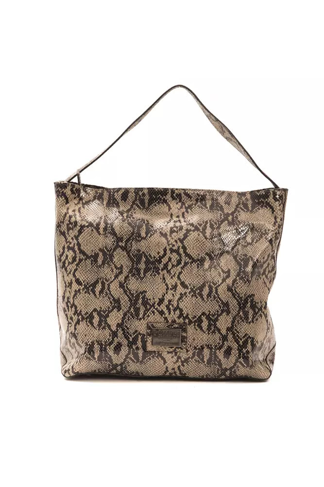 Shoulder Bag in Python Print Leather