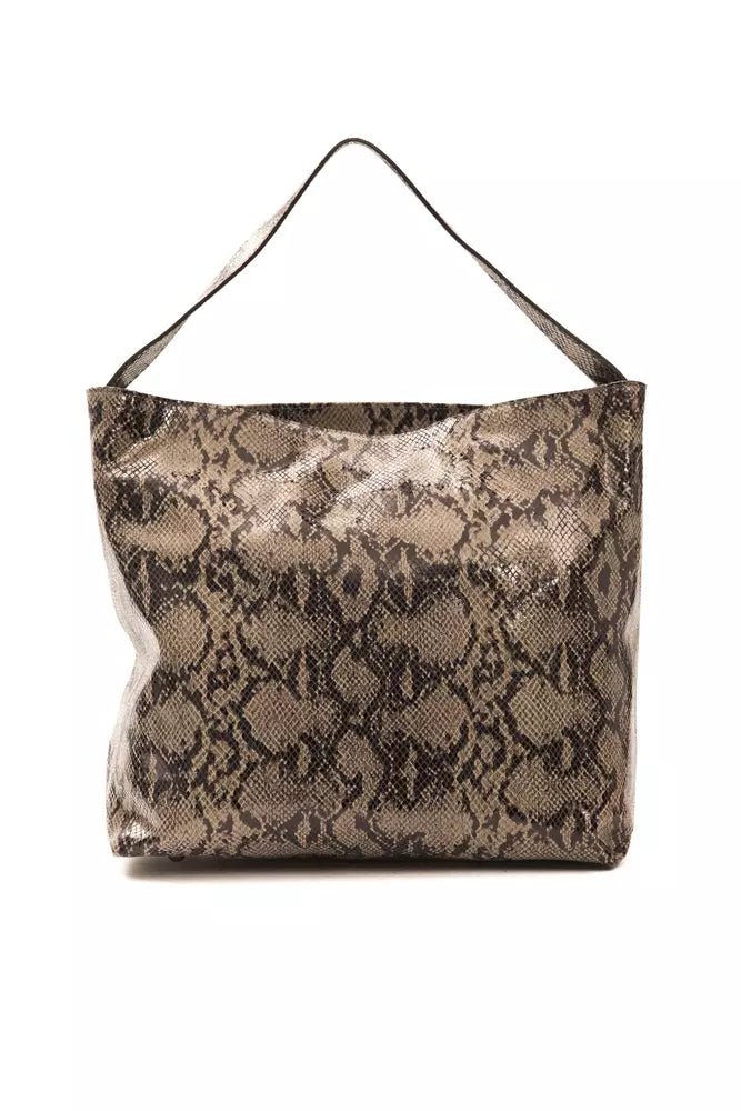 Shoulder Bag in Python Print Leather