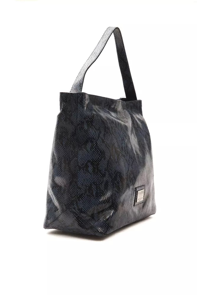 Shoulder Bag in Python Print Leather