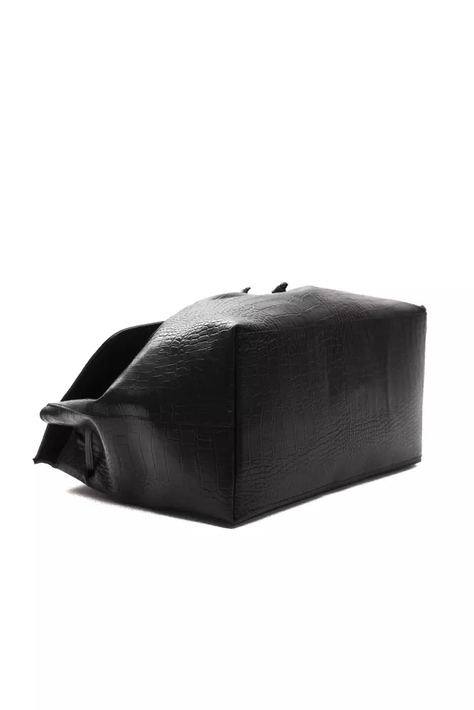 Convertible Handbag/Backpack in Crocodile Print Leather
