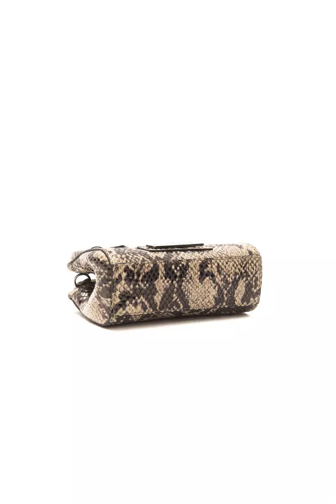Mini Tote Handbag in Python Print Leather