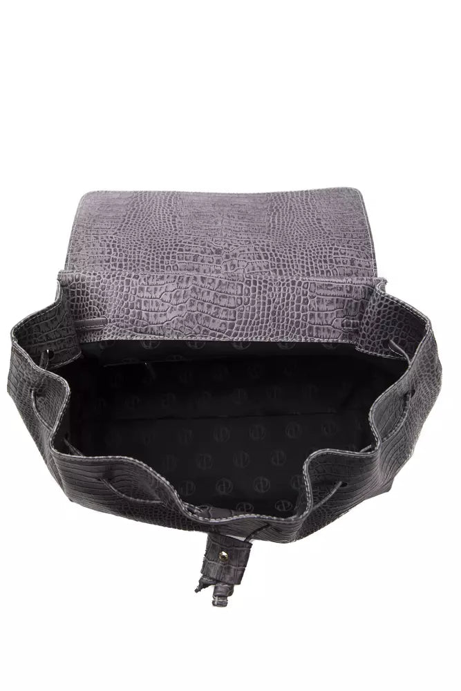 Convertible Handbag/Backpack in Crocodile Print Leather