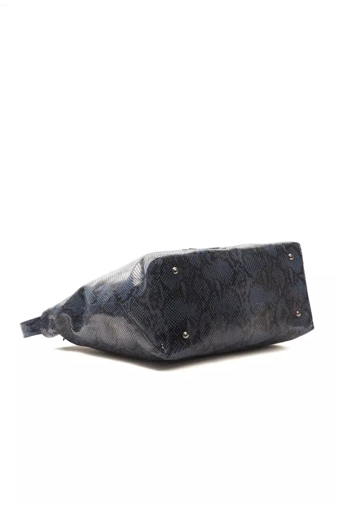 Shoulder Bag in Python Print Leather