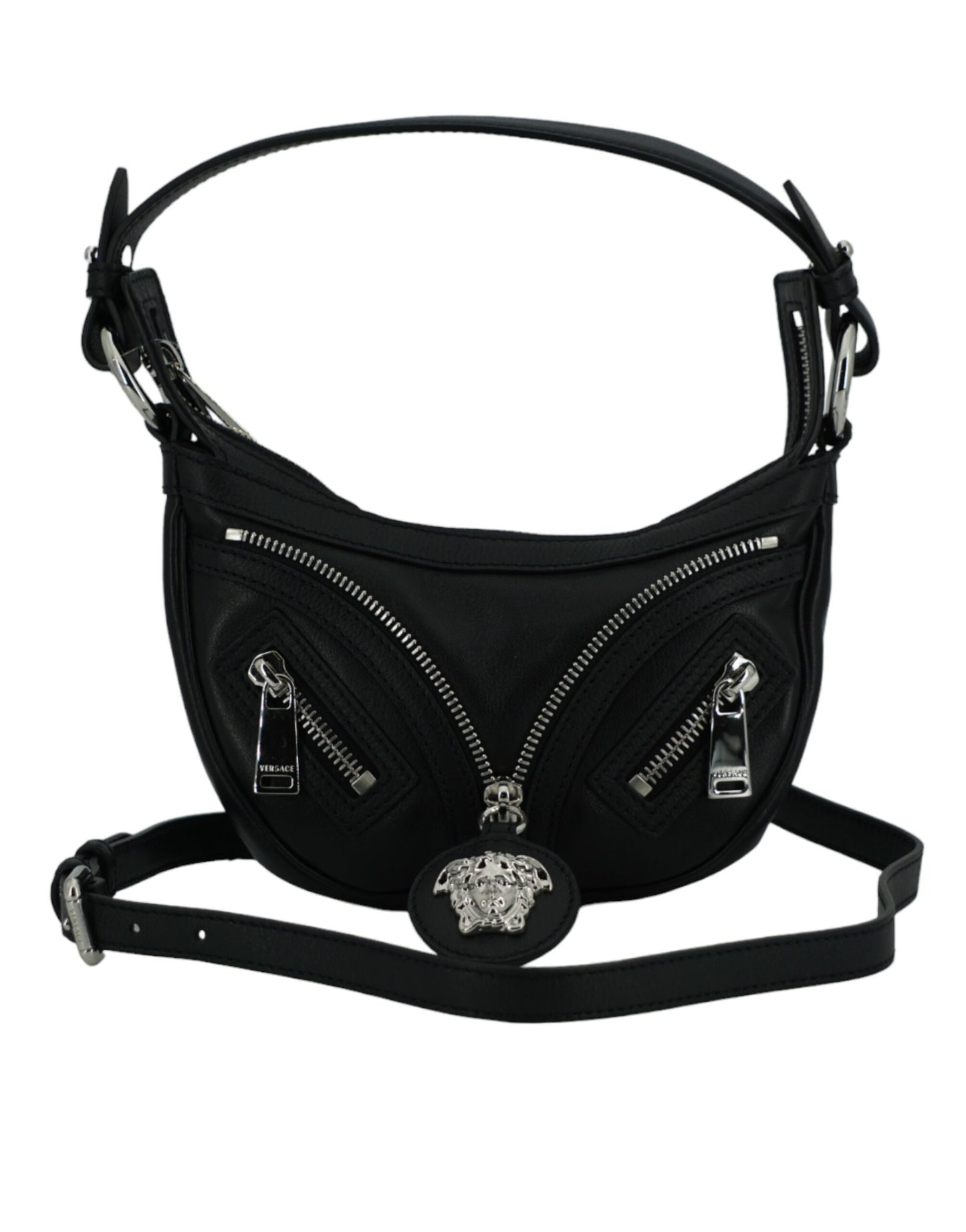 Elegante mini bolso de hombro tipo hobo negro