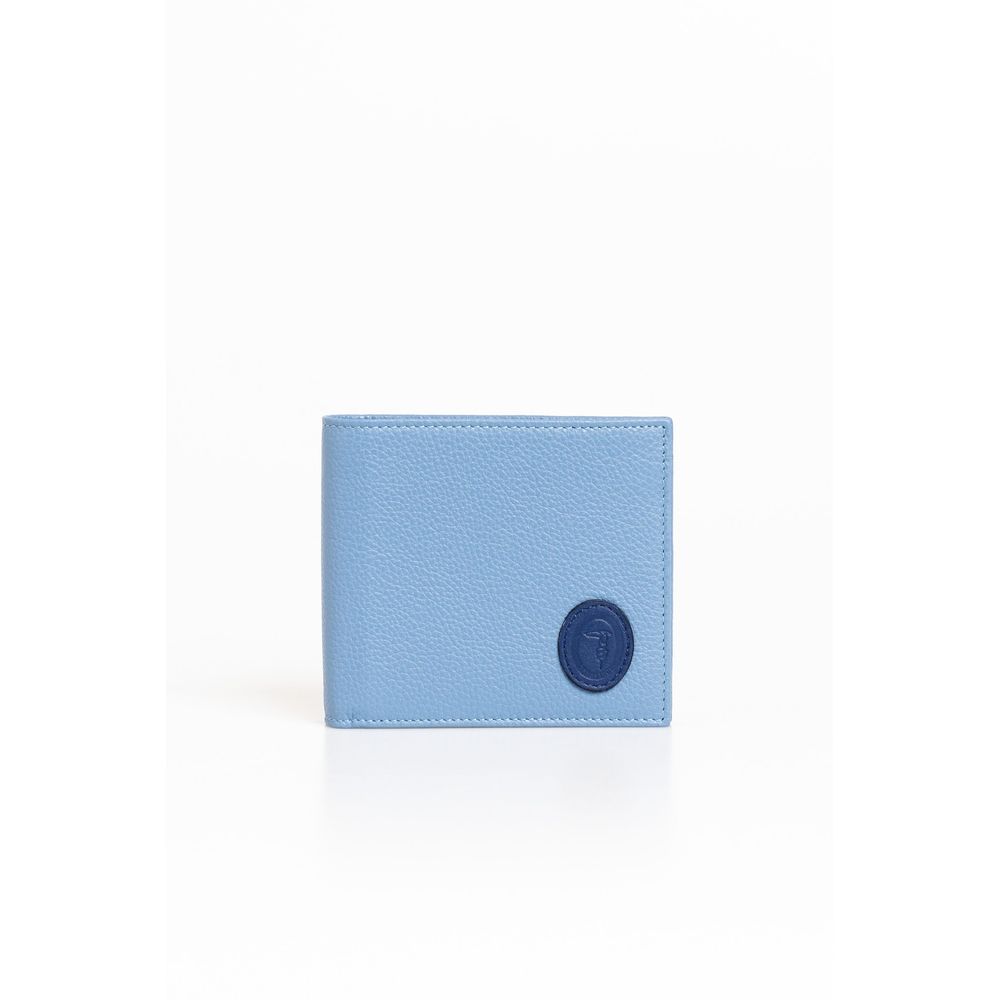Portefeuille homme en cuir bleu clair