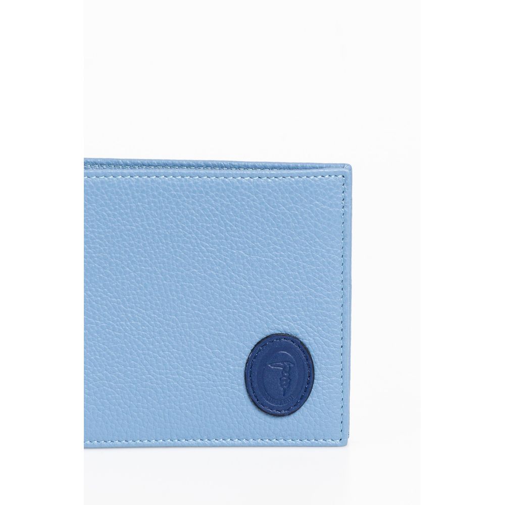 Portefeuille homme en cuir bleu clair