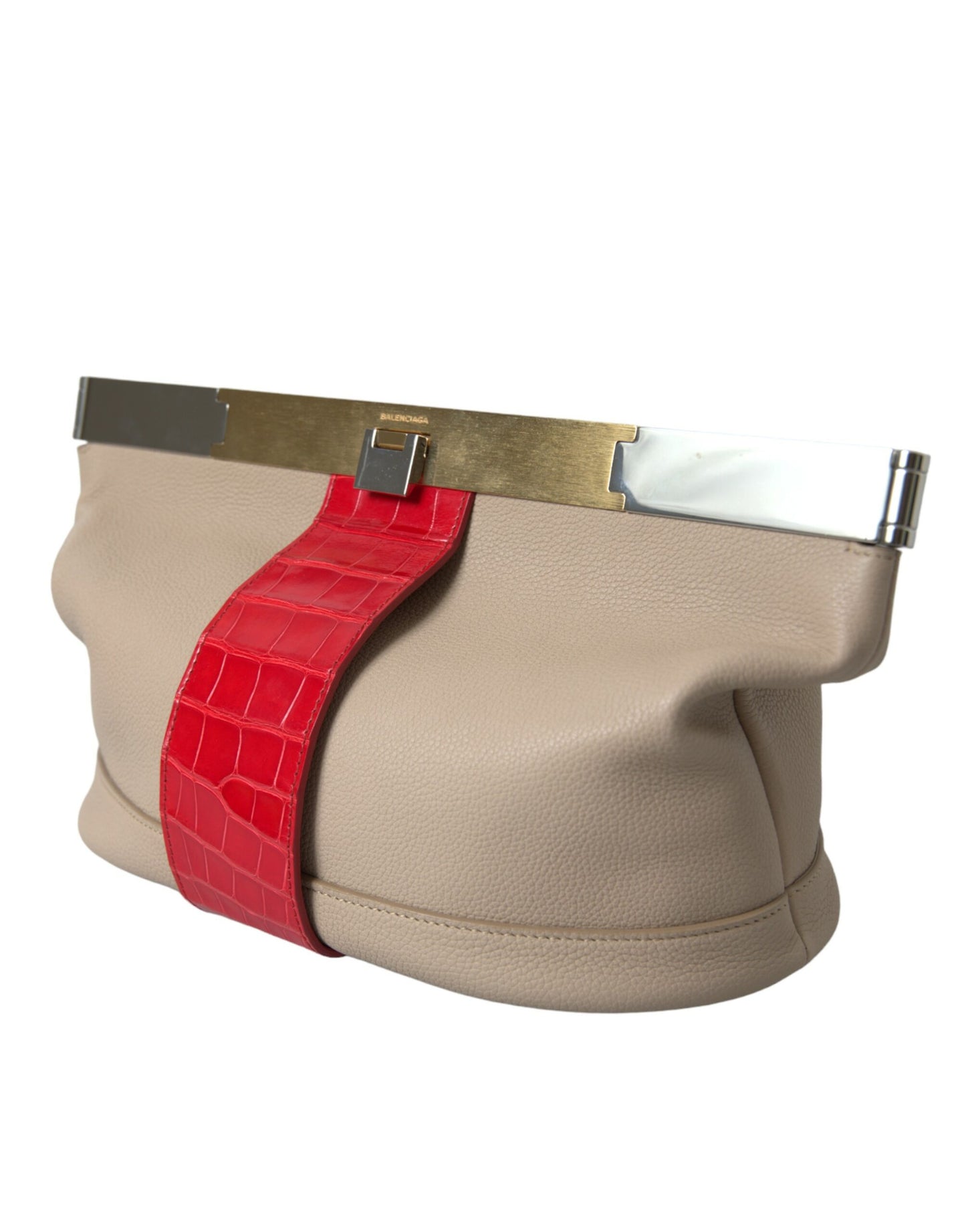 Two-Tone Clutch in Calfskin and Alligator
