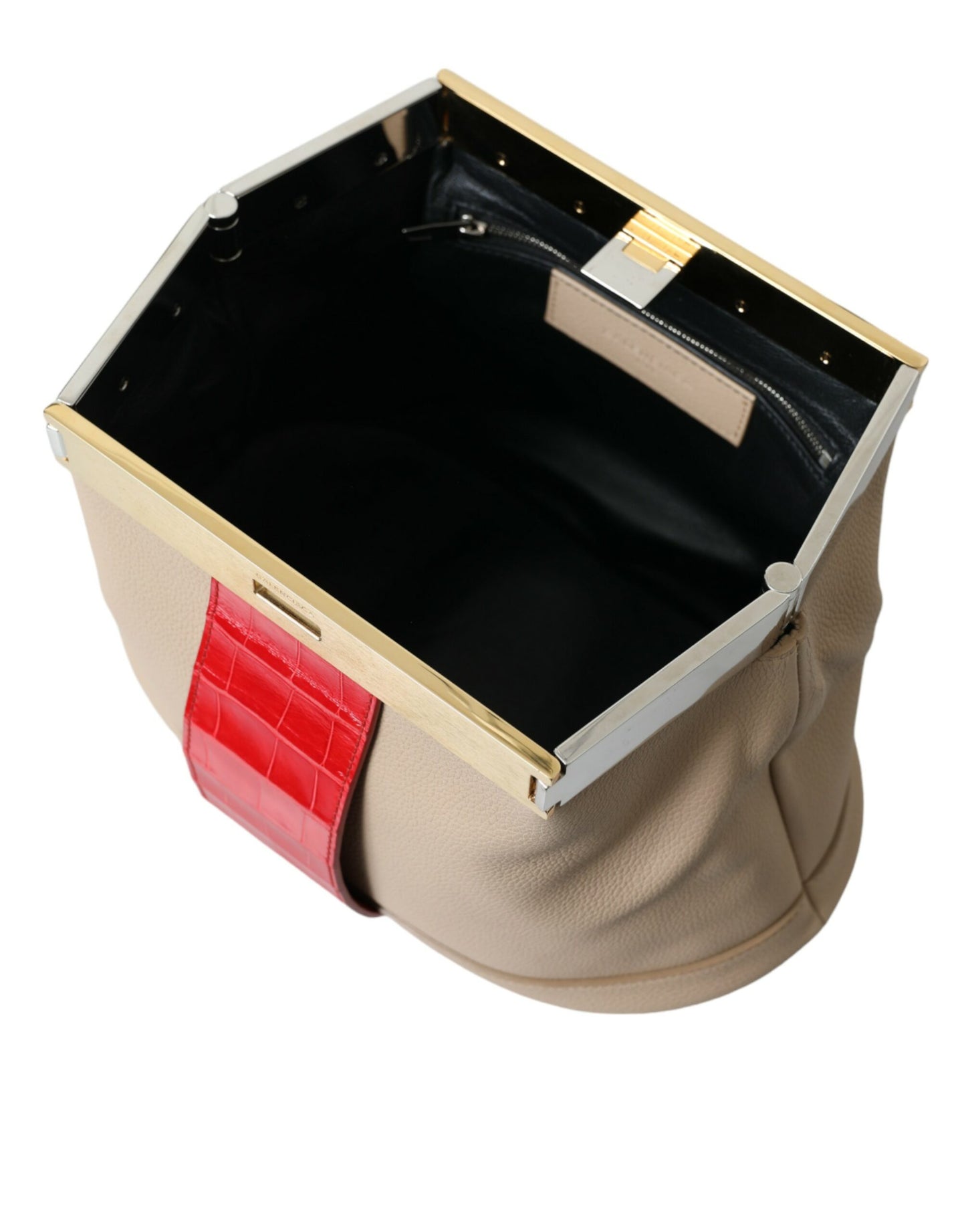 Two-Tone Clutch in Calfskin and Alligator