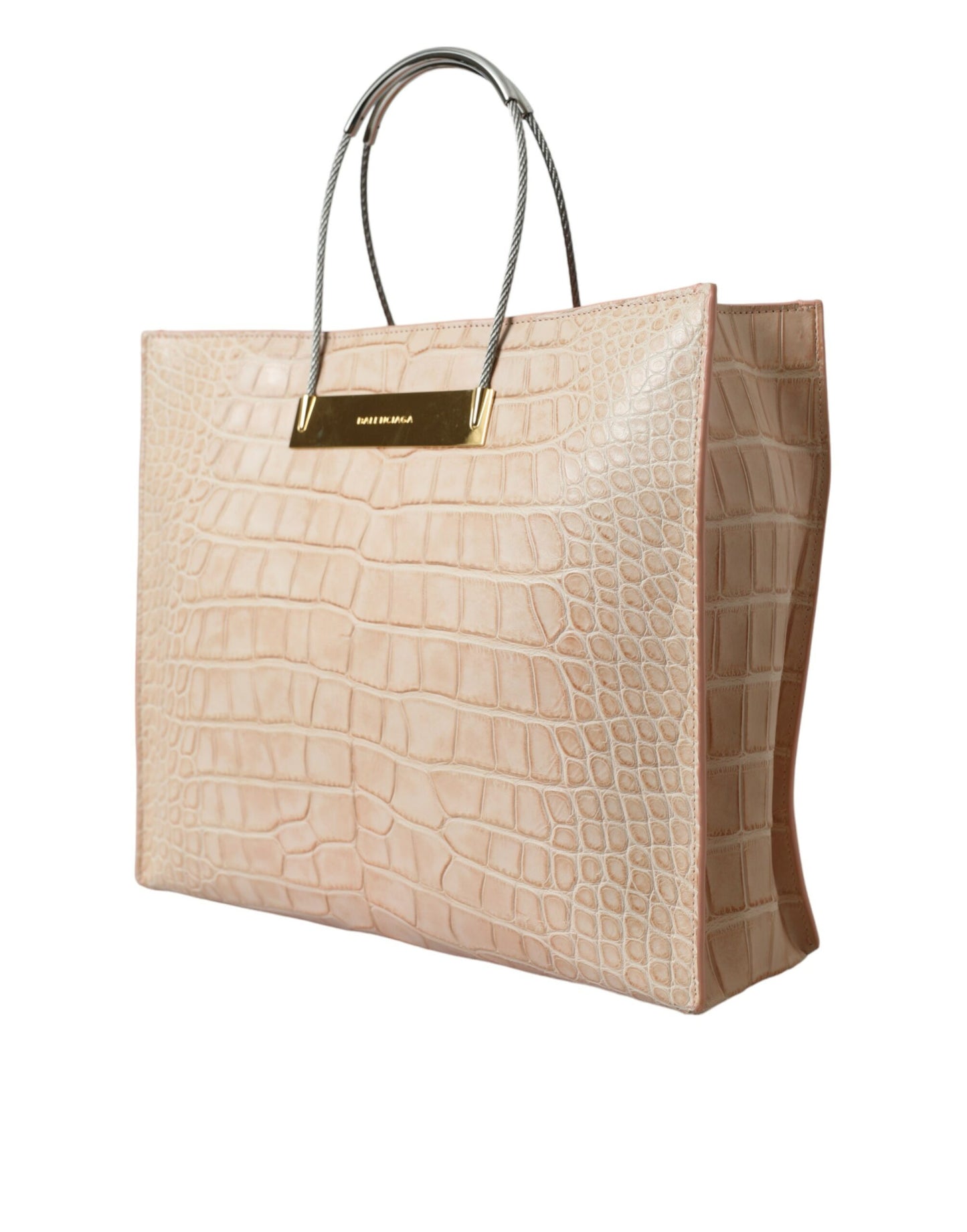 Sac fourre-tout chic en cuir d'alligator rose