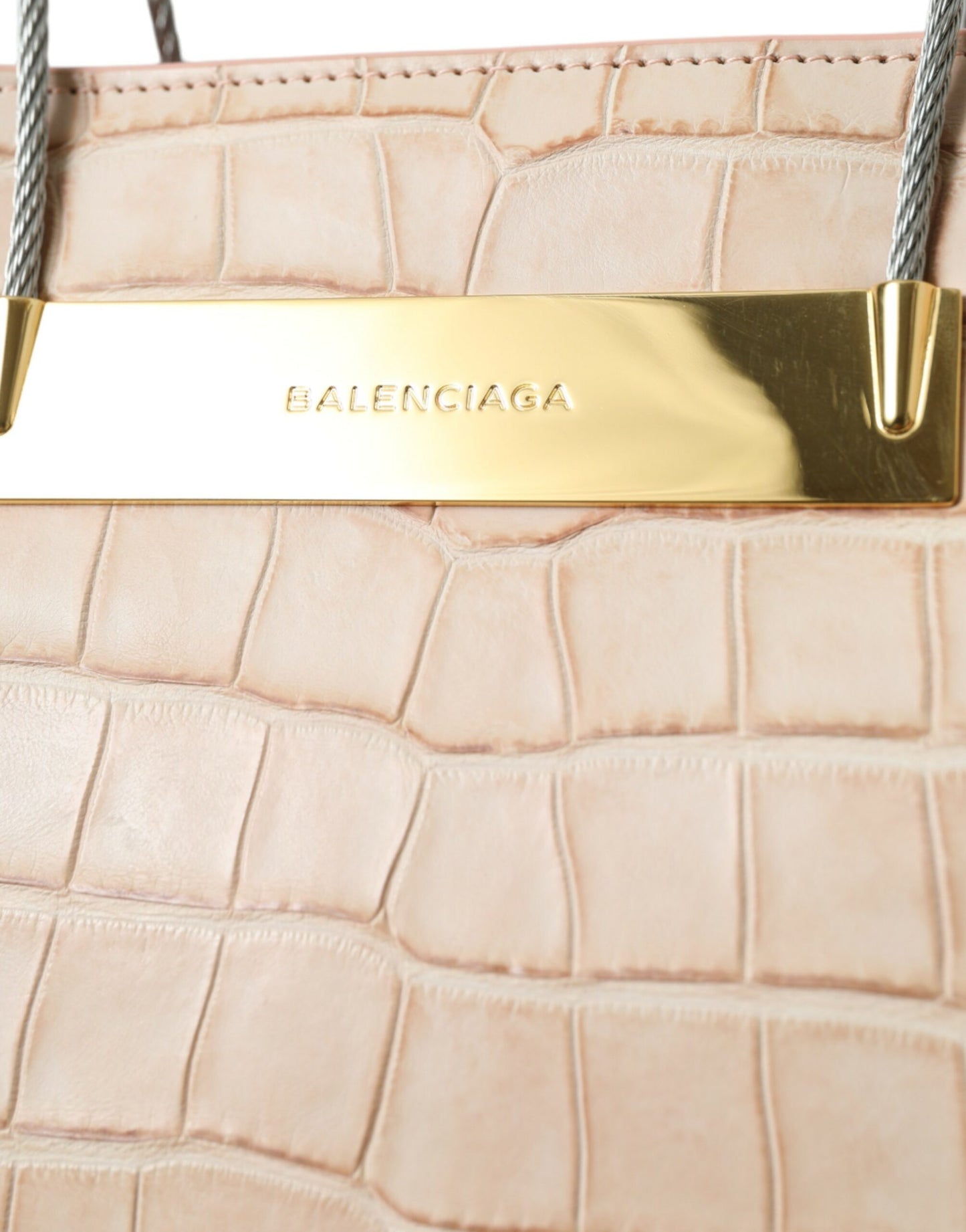 Sac fourre-tout chic en cuir d'alligator rose
