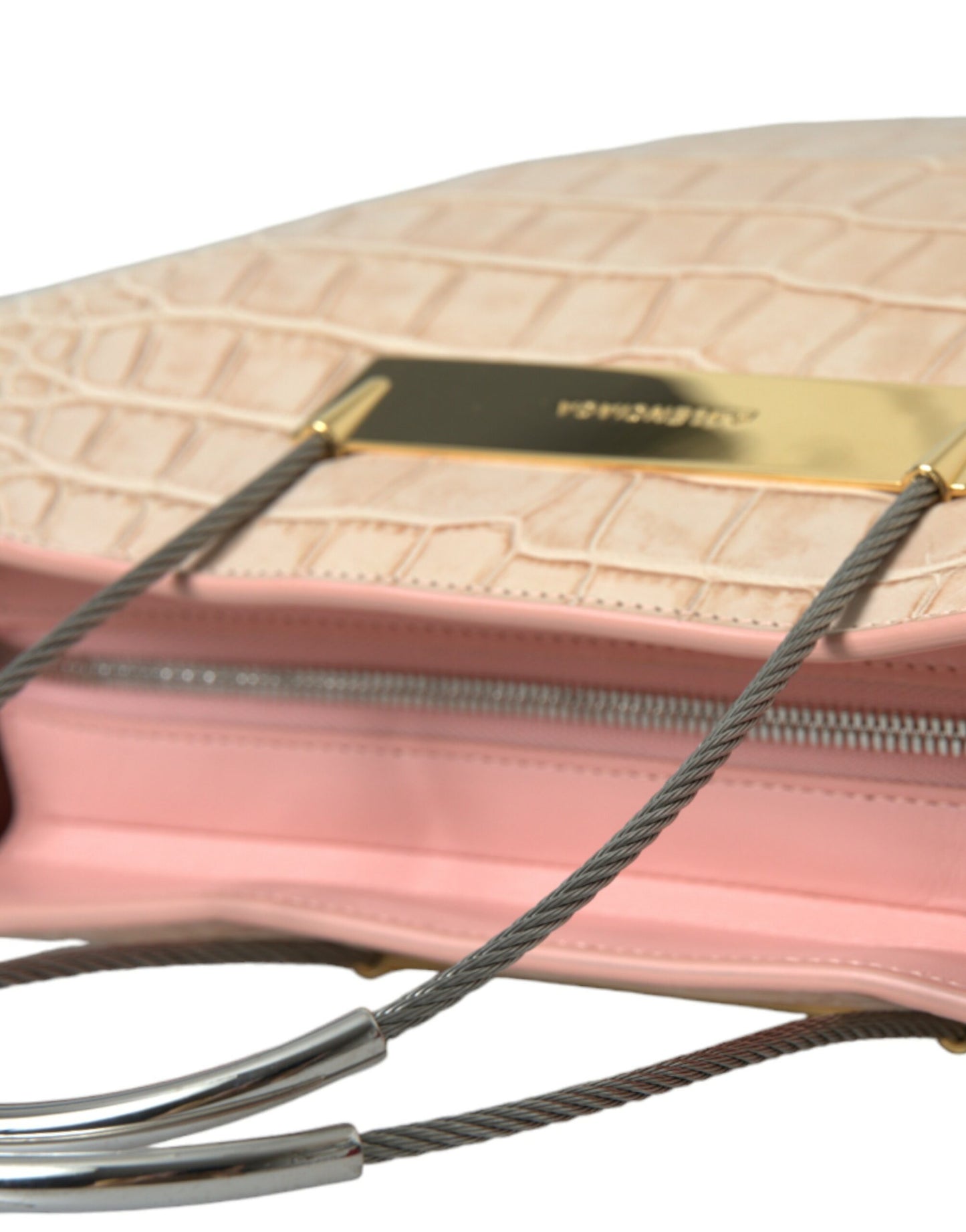 Sac fourre-tout chic en cuir d'alligator rose