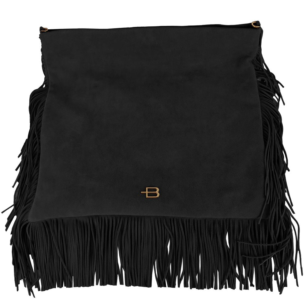 Crossbody Bag in Black Suede Leather