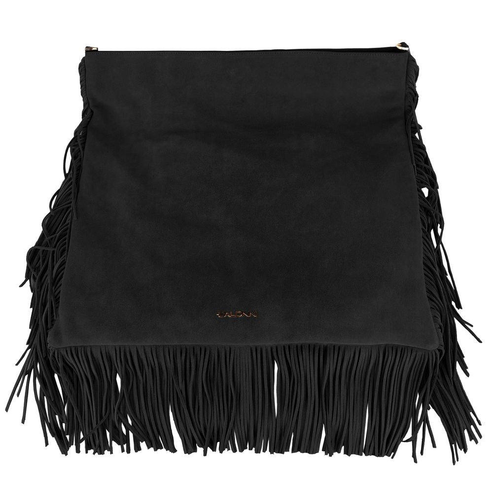 Crossbody Bag in Black Suede Leather