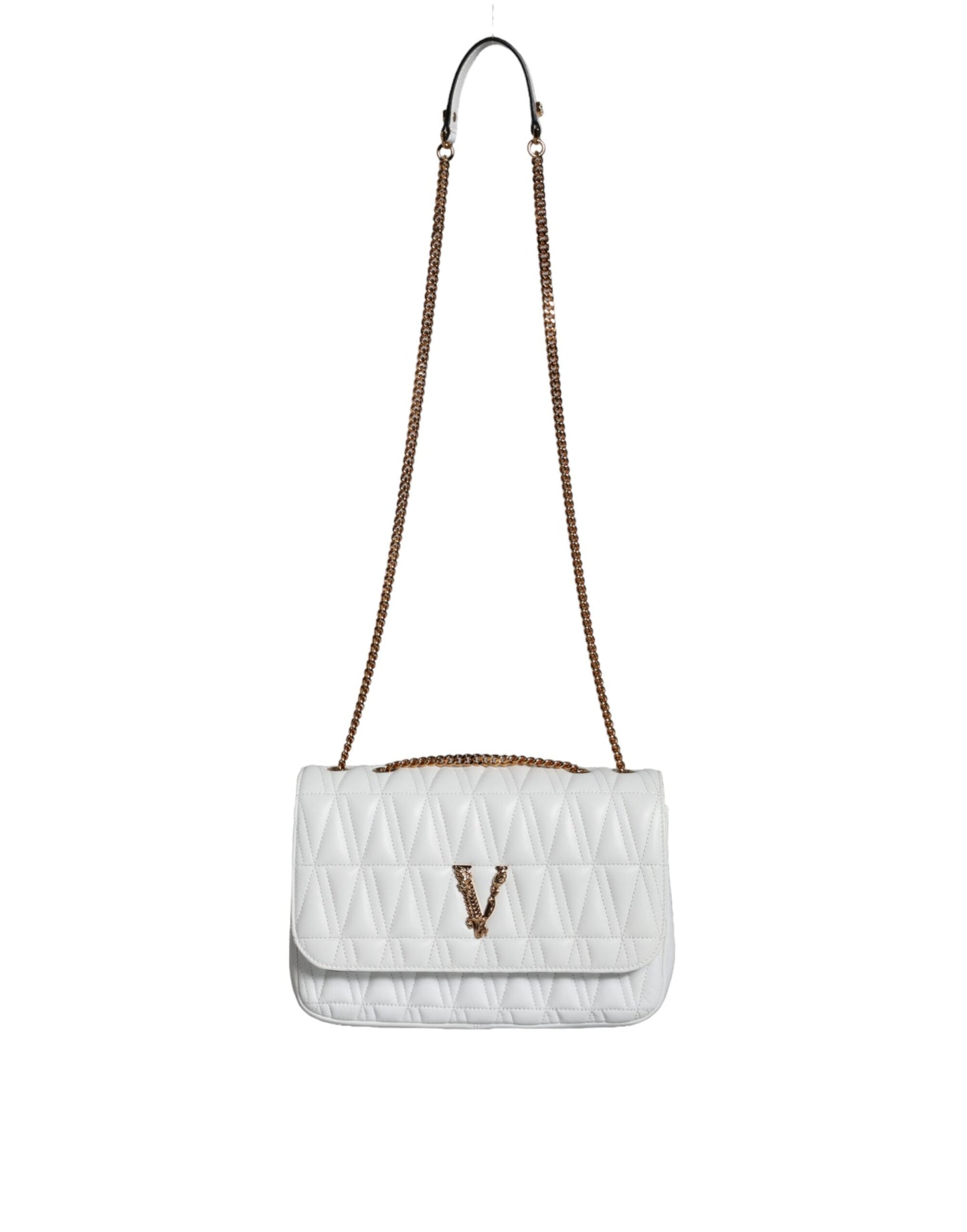 Mini sac à bandoulière en cuir nappa blanc