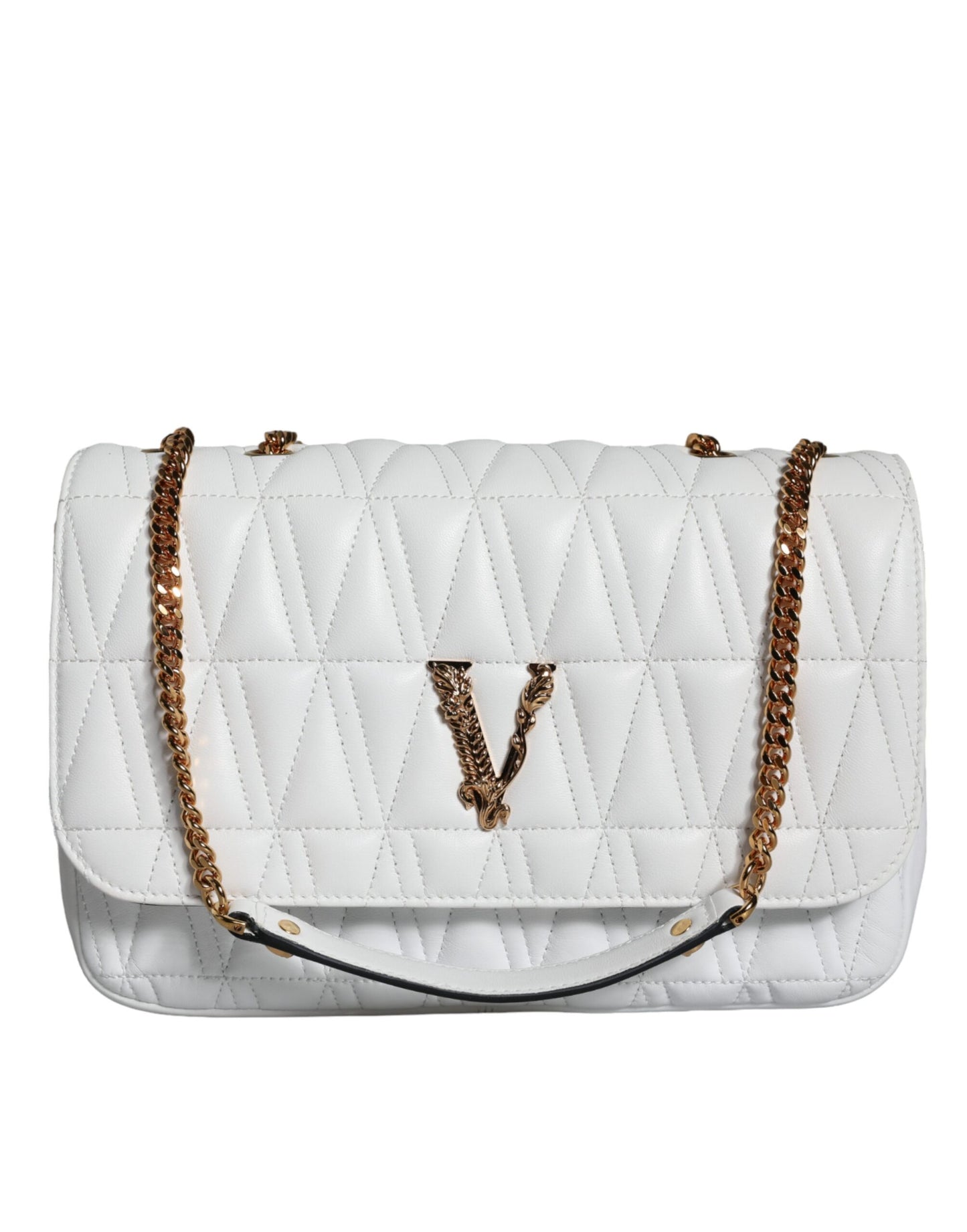 Mini sac à bandoulière en cuir nappa blanc