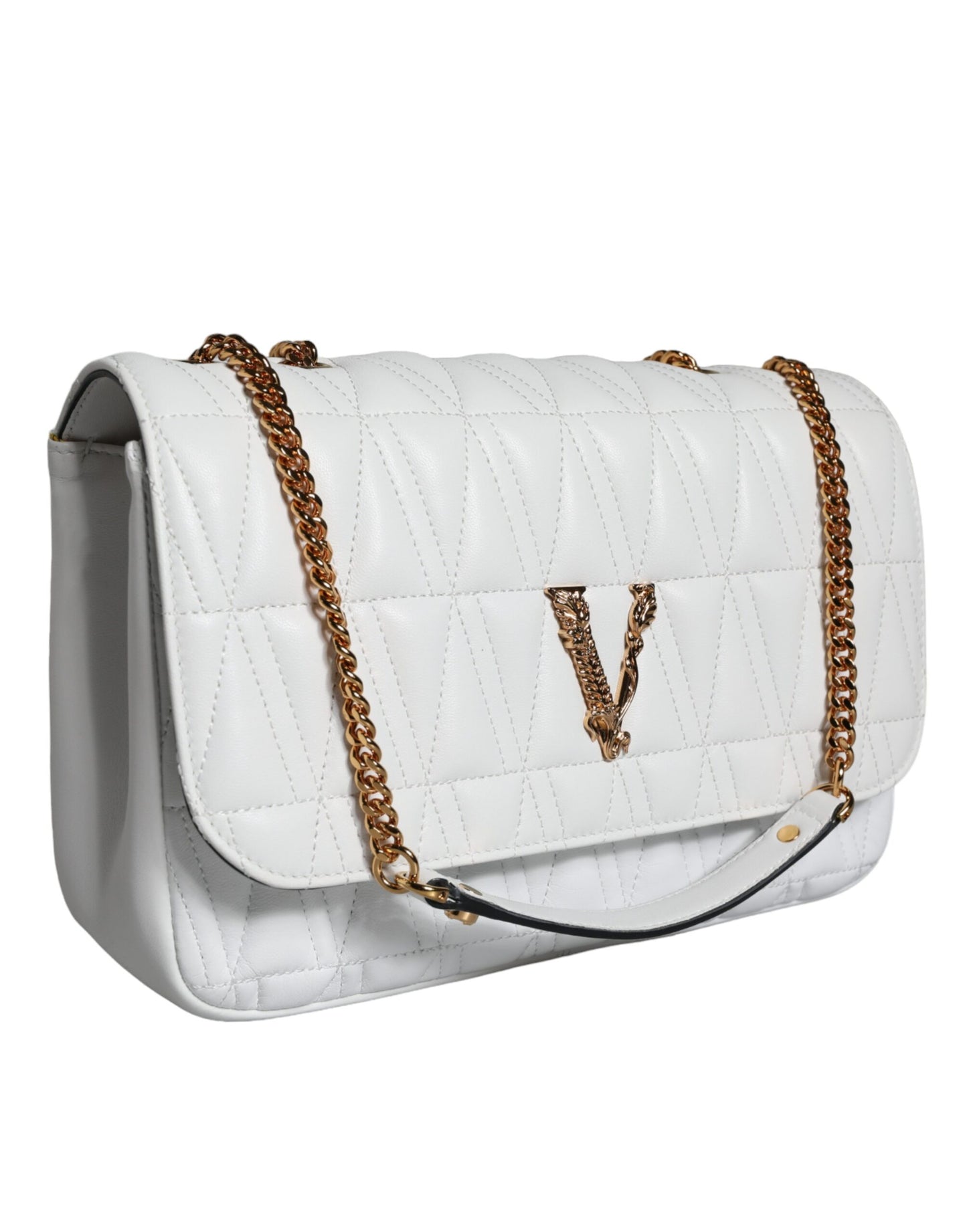 Mini sac à bandoulière en cuir nappa blanc