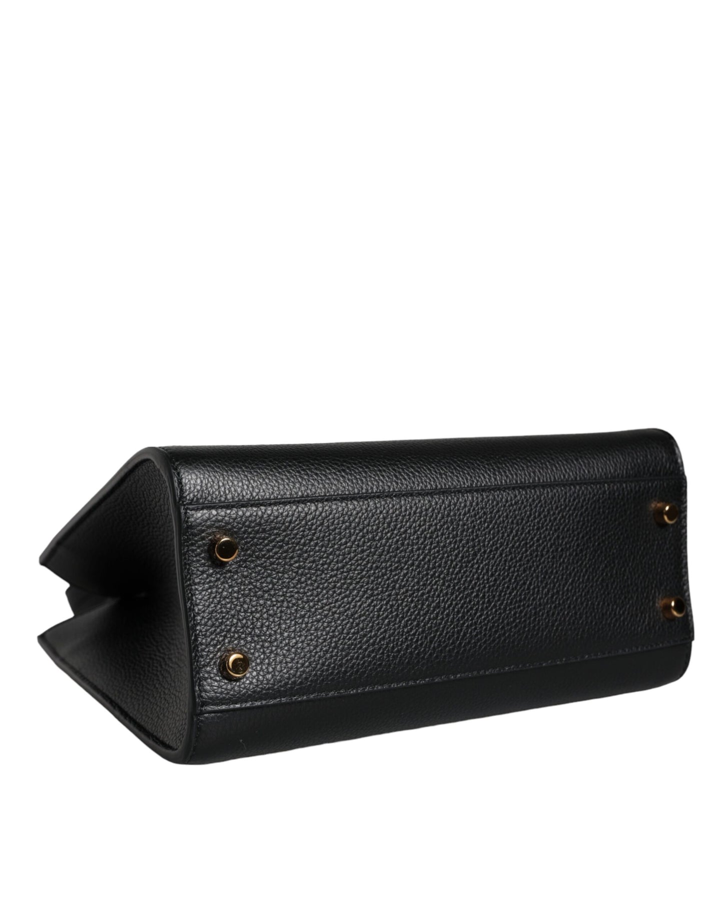 Bolso bandolera pequeño de piel negra con asa superior