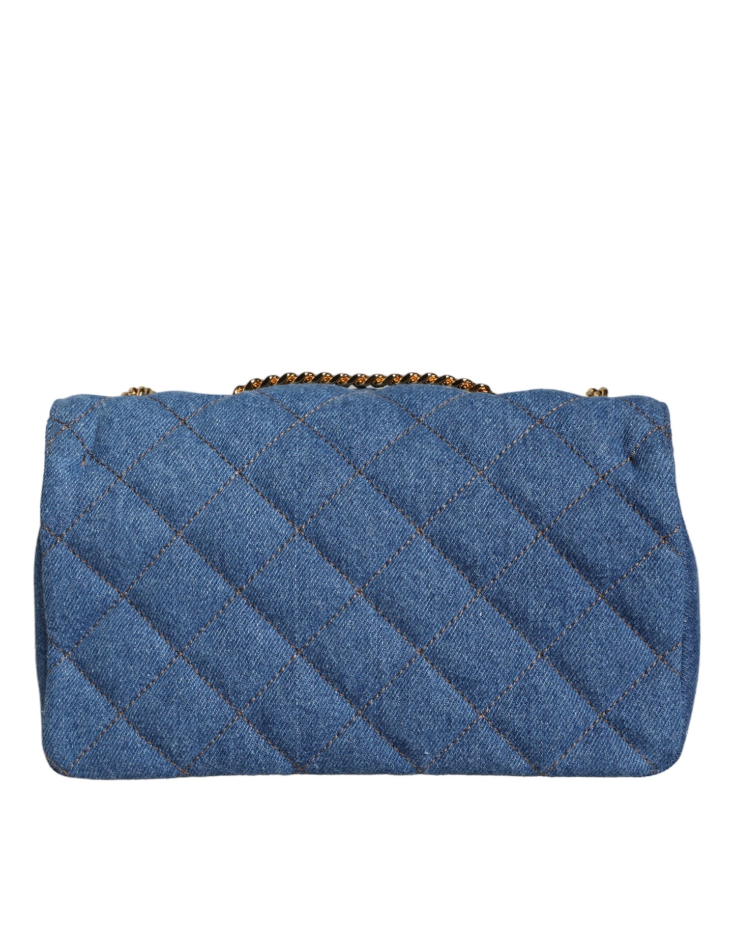 Bolso bandolera de piel vaquera acolchada azul