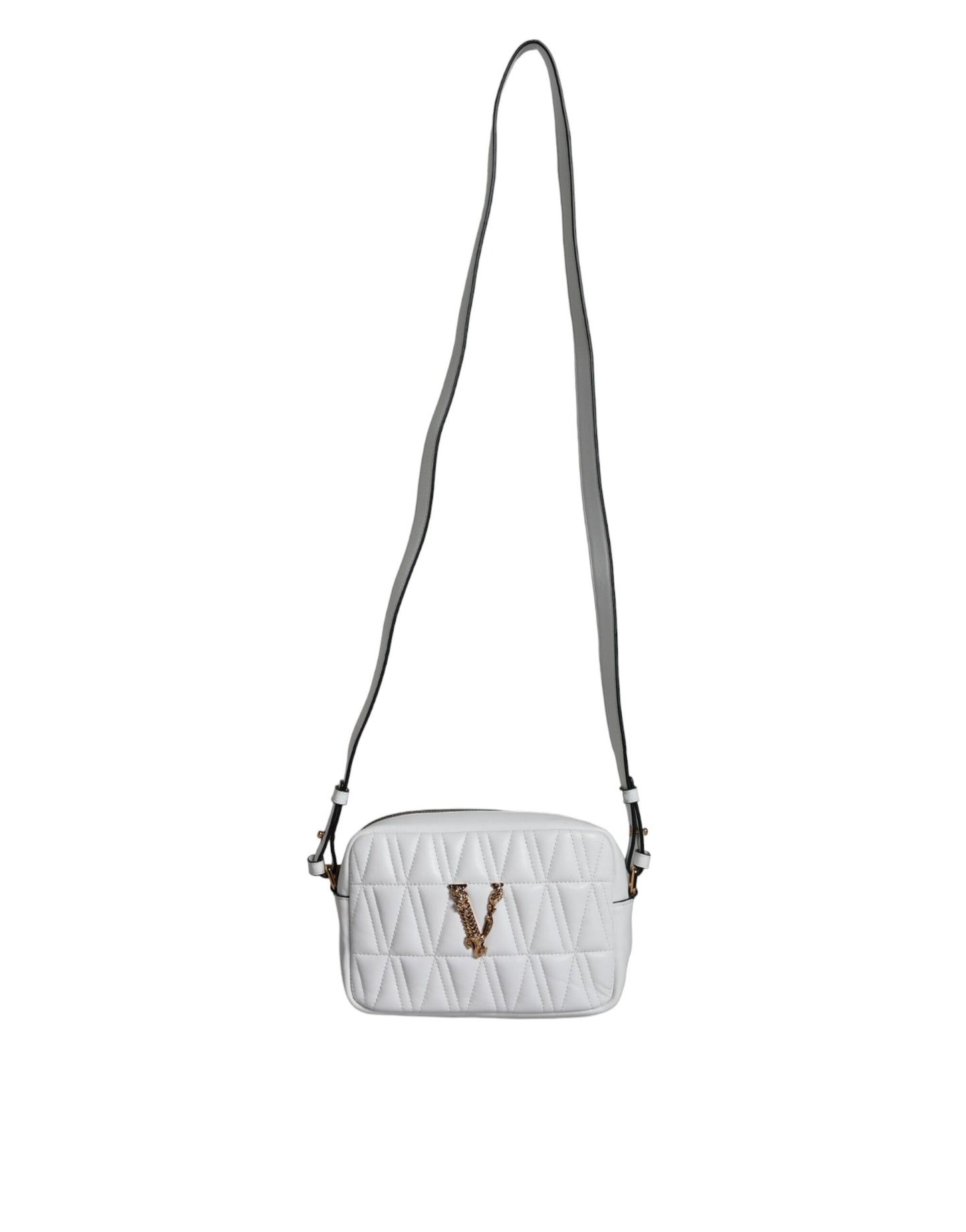 Bolso bandolera de piel napa acolchada blanca