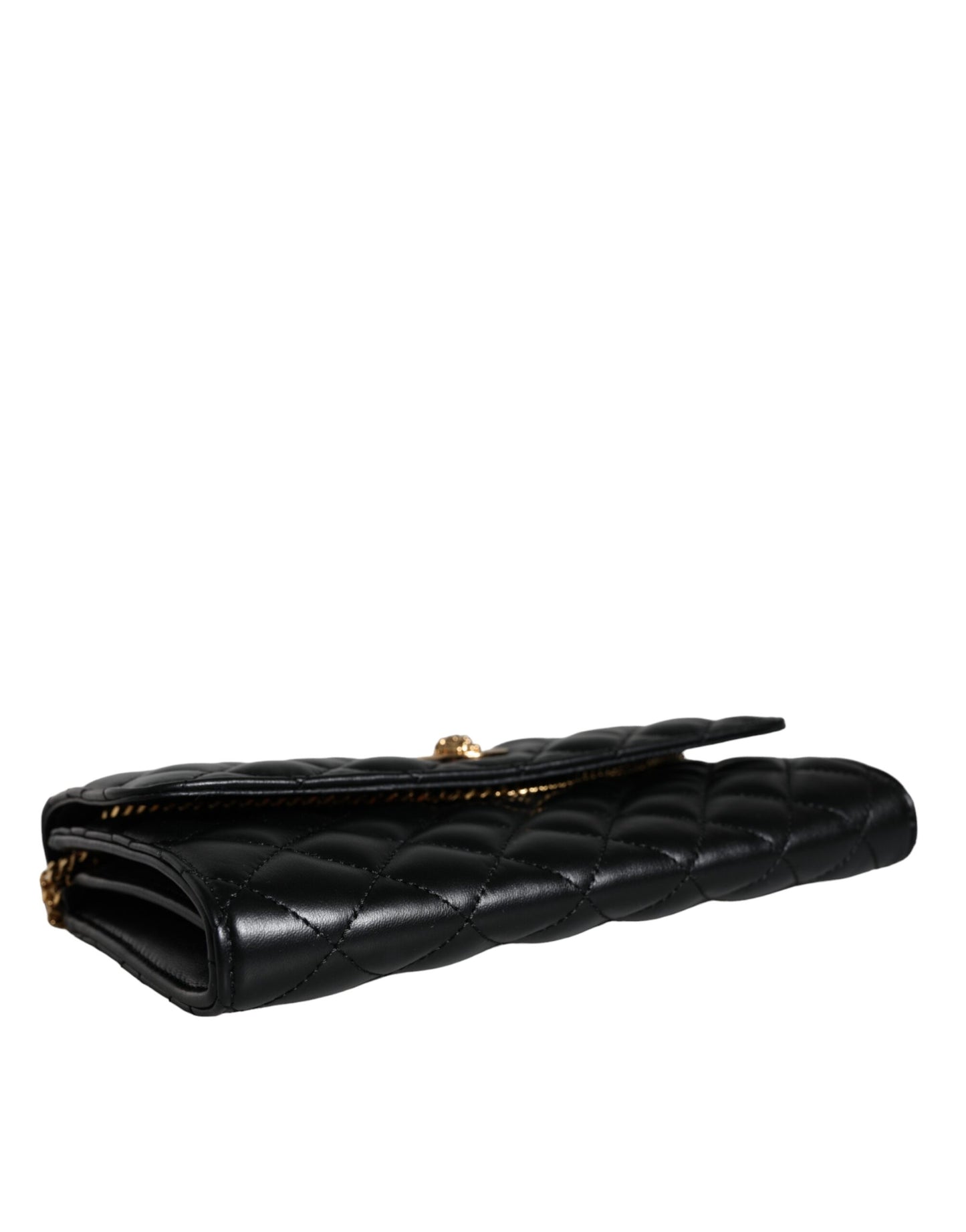 Bolso bandolera de piel napa acolchada negra