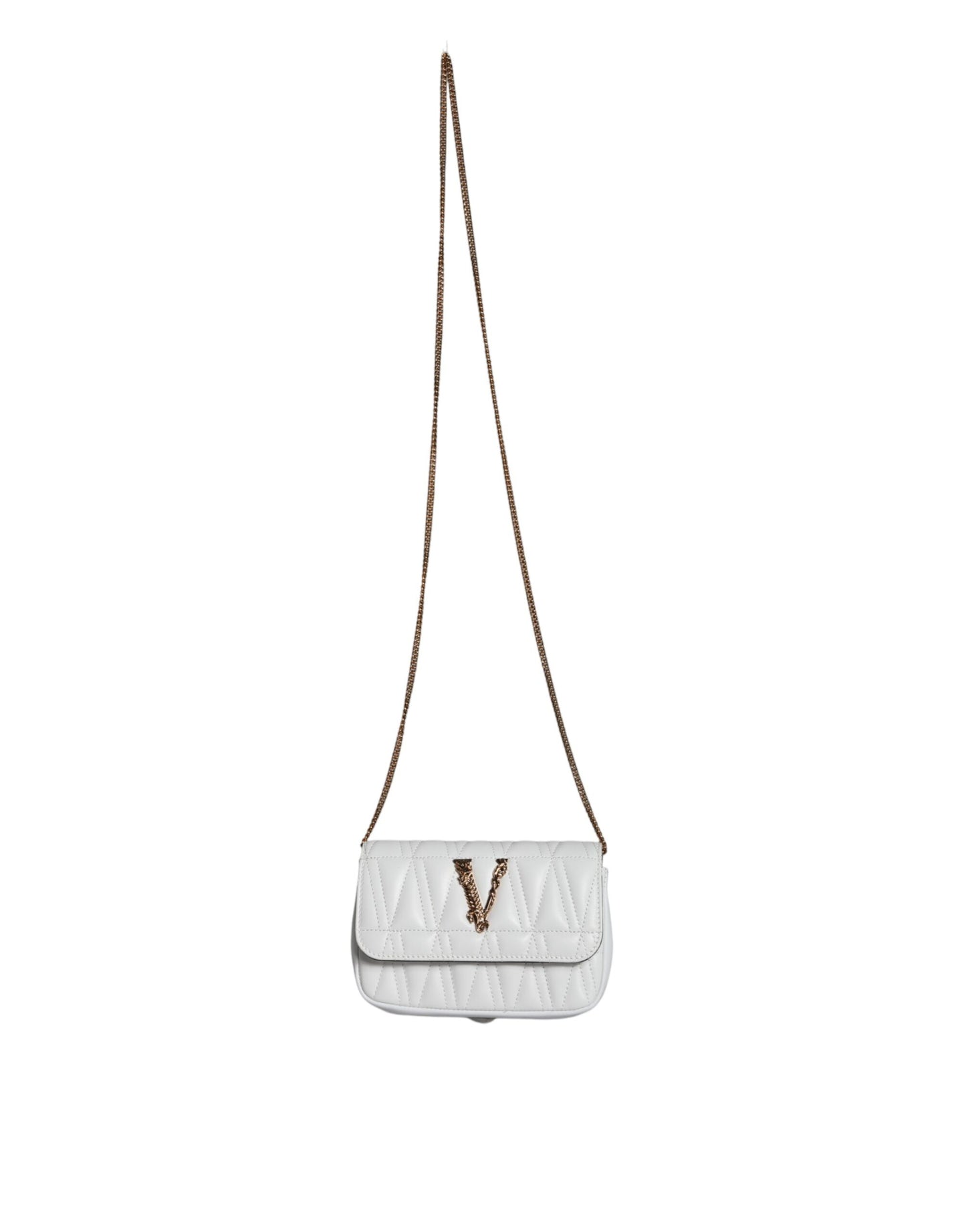 Bolso bandolera de piel napa acolchada blanca
