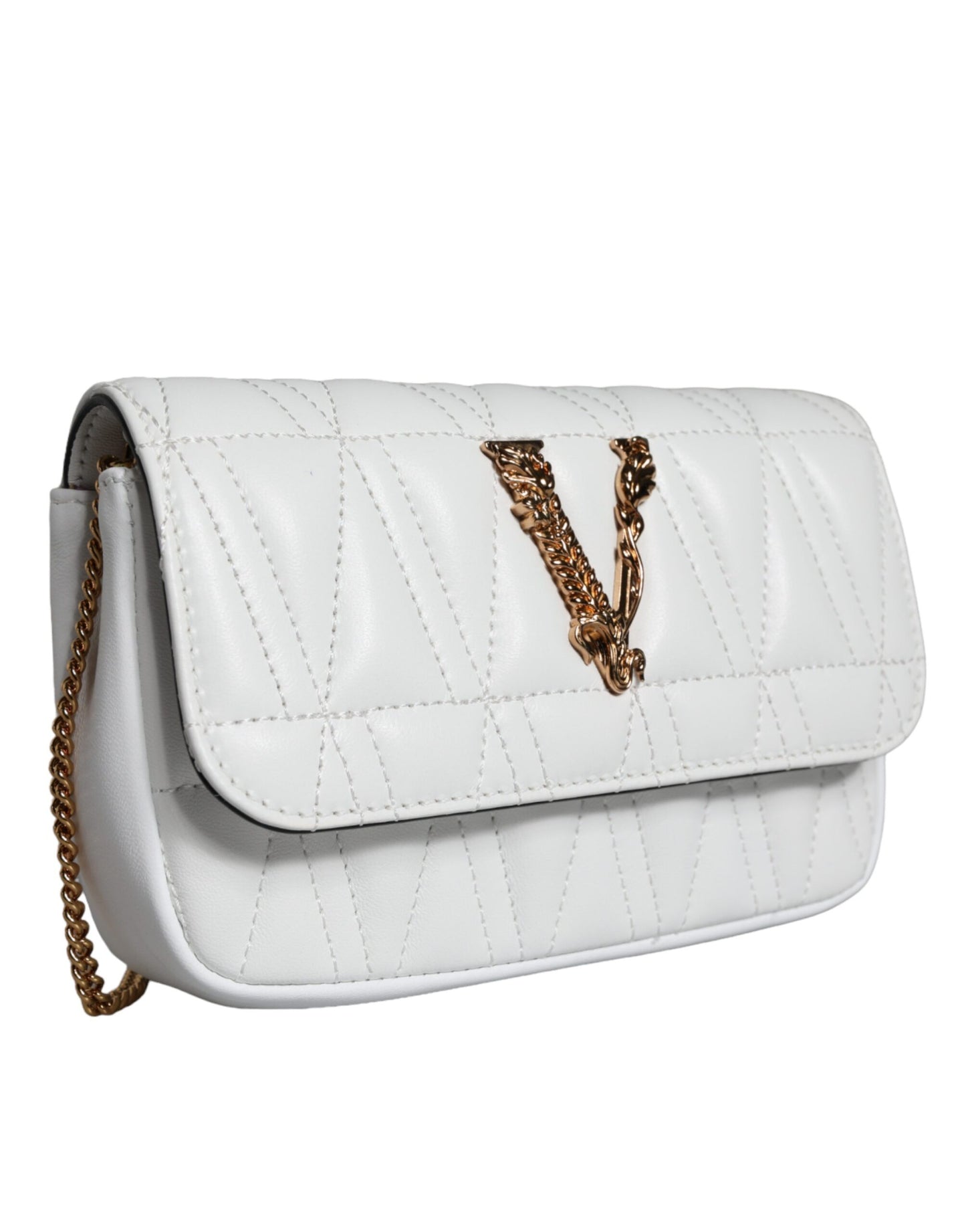 Bolso bandolera de piel napa acolchada blanca