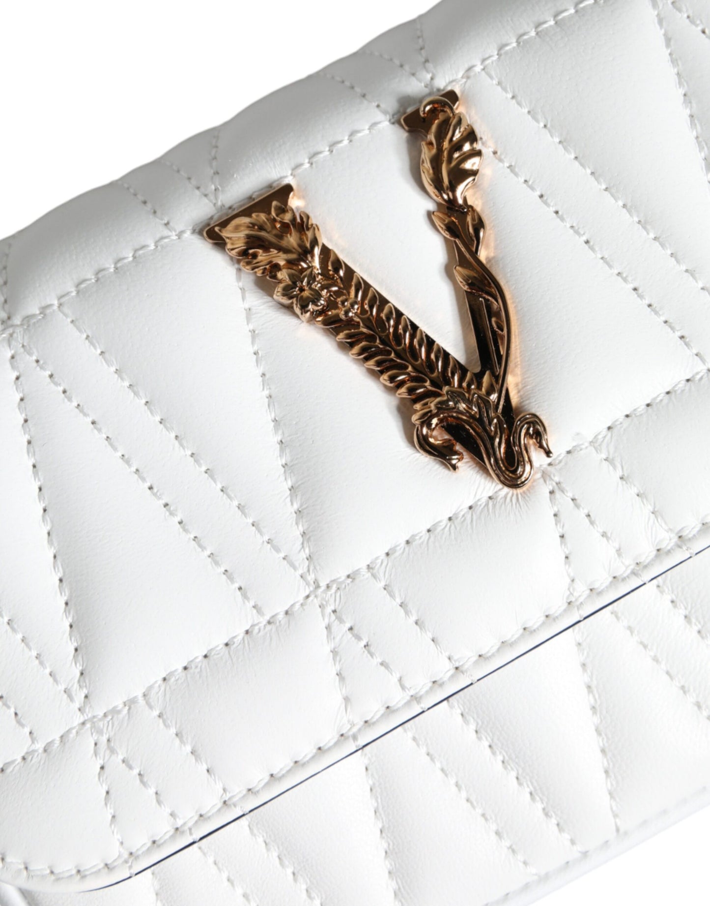 Bolso bandolera de piel napa acolchada blanca