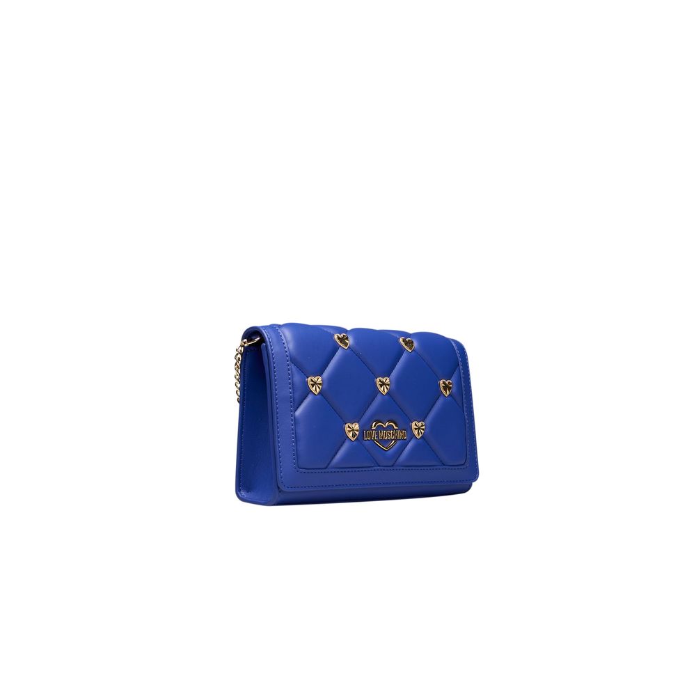Blue Quilted Crossbody Bag with Sweet Studs