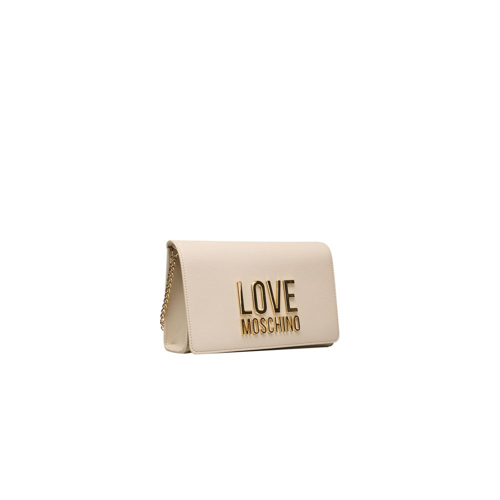 Ivory Crossbody Bag with Lettering Logo