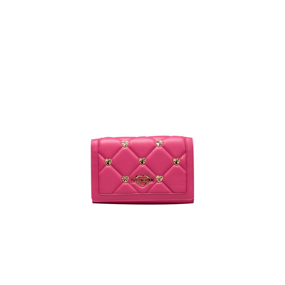 Pink Quilted Crossbody Bag with Sweet Studs