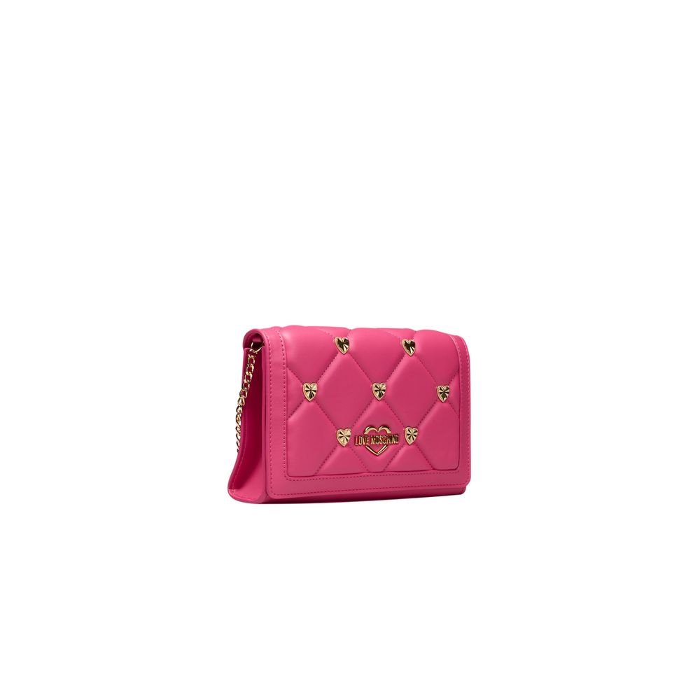 Pink Quilted Crossbody Bag with Sweet Studs